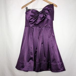 Rebecca Taylor Women's Purple Strapless Mini Bridesmaid Prom Dress Size 10